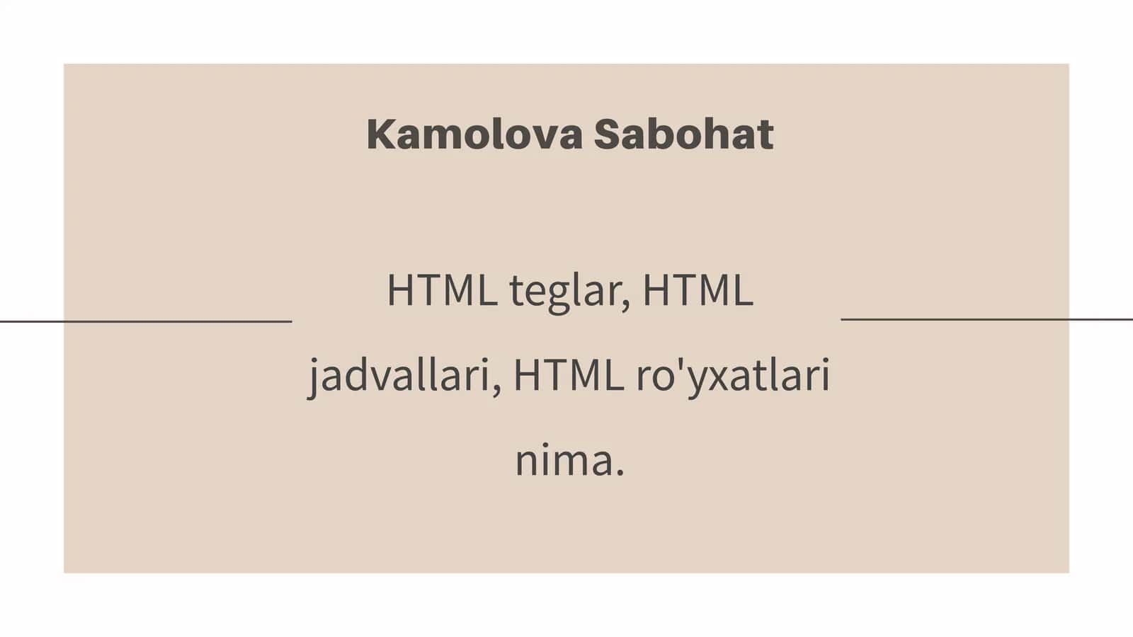 HTML Teglar 1