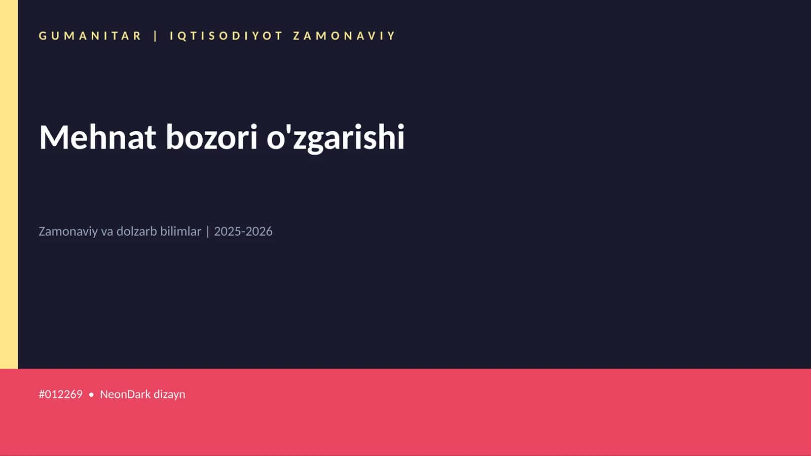 Mehnat bozori o'zgarishi 1
