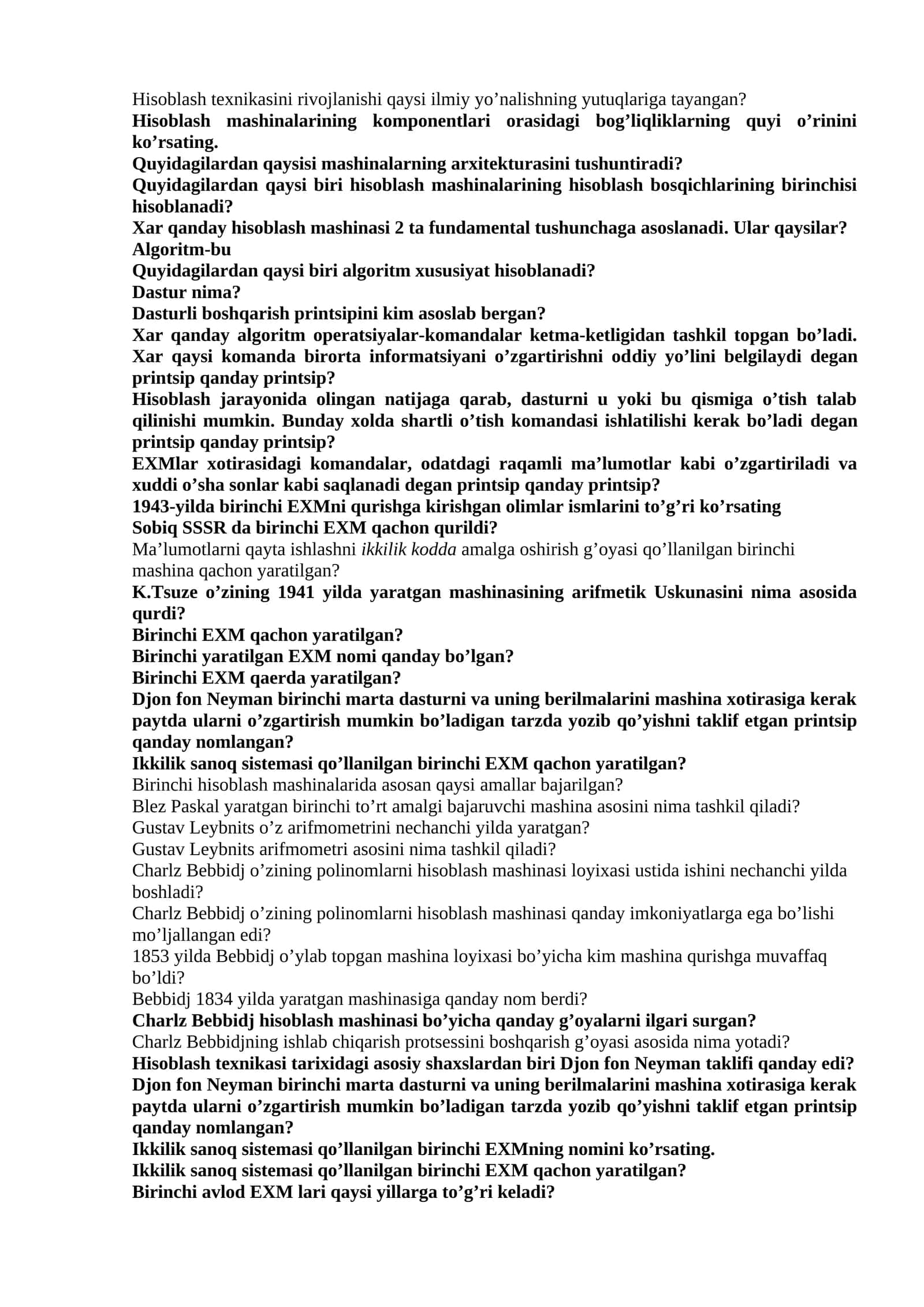 Hisoblash texnikasi 1