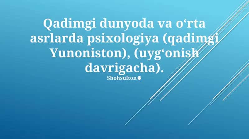 Qadimgi Yunon psixologiyasi 1