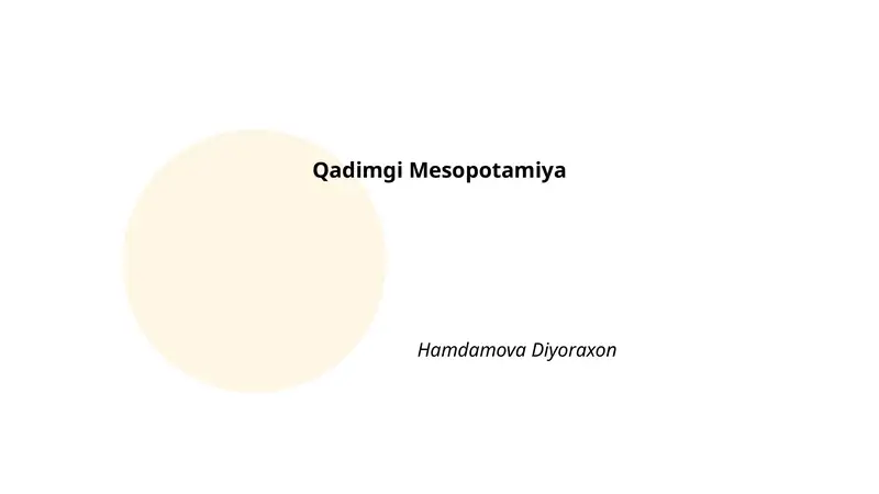 Qadimgi Mesopotamiya 1