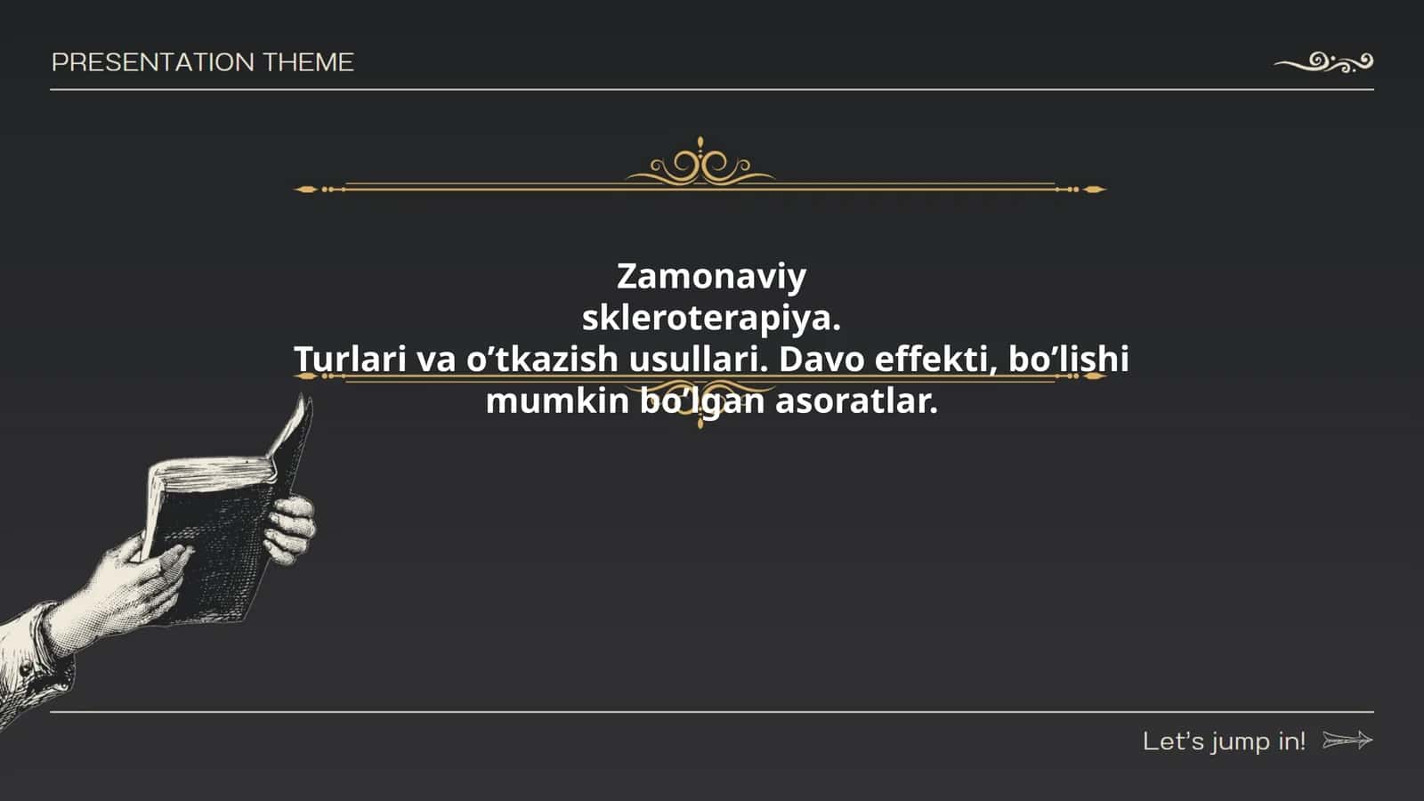 Zamonaviy skleroterapiya. Turlari va oʼtkazish usullari. Davo effekti, boʼlishi mumkin boʼlgan asoratlar 1