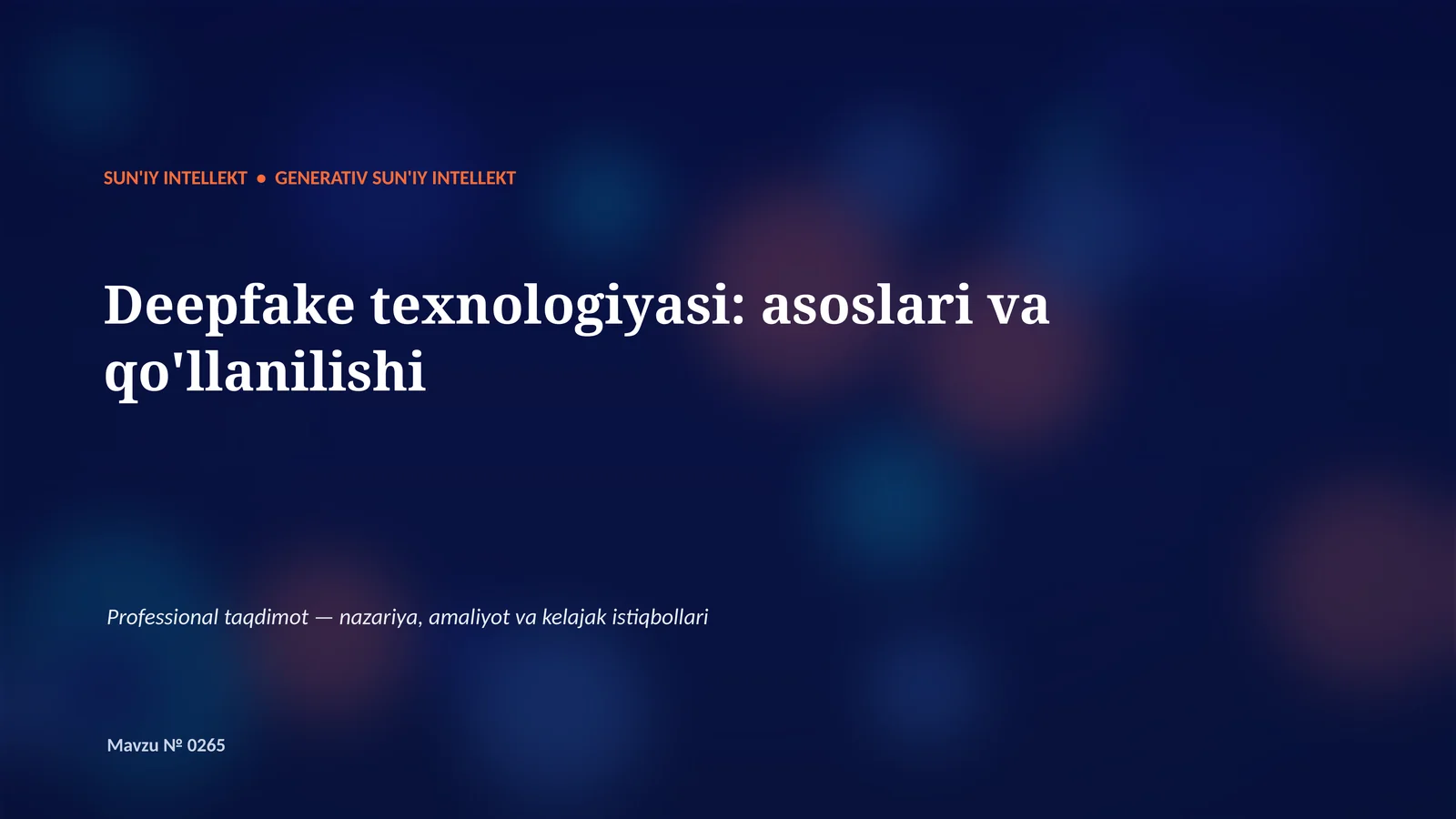 Generativ SUN'IY INTELLEKT 1
