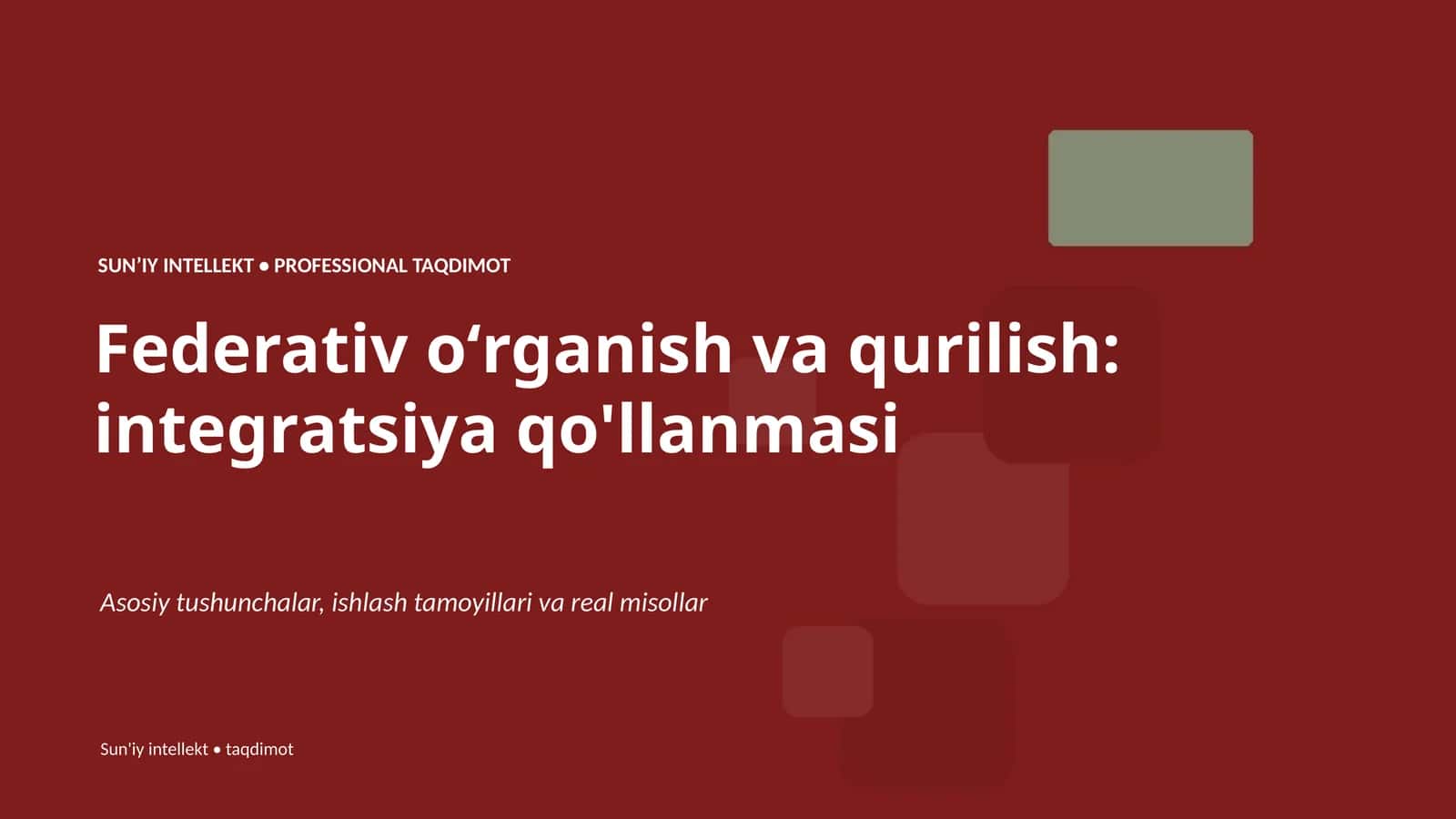 SUNʼIY INTELLEKT • PROFESSIONAL TAQDIMOT 1