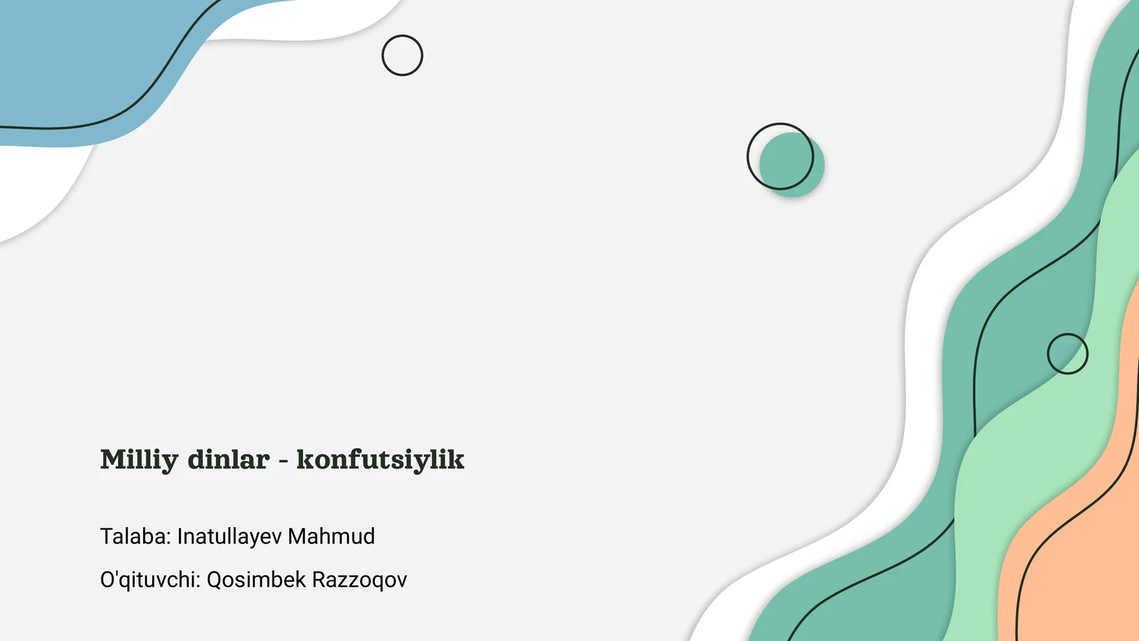 Milliy dinlar - konfutsiylik 1