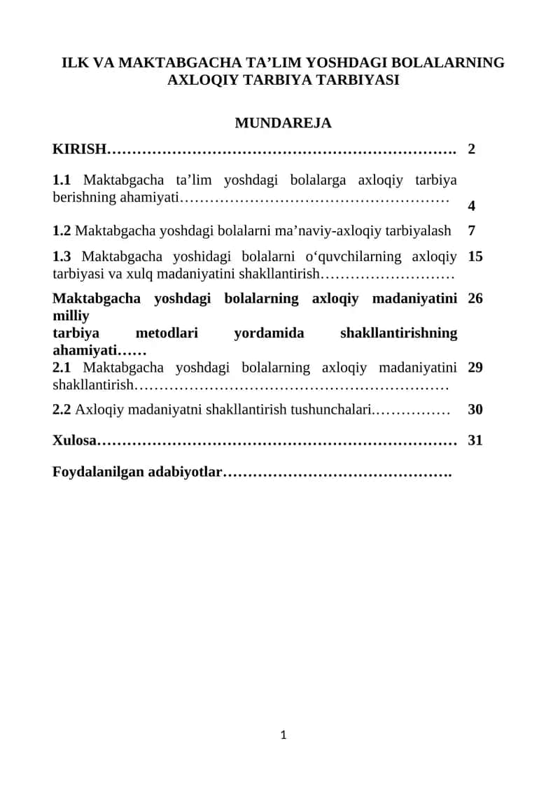Bolalarning Axloqiy Tarbiya Tarbiyasi 1