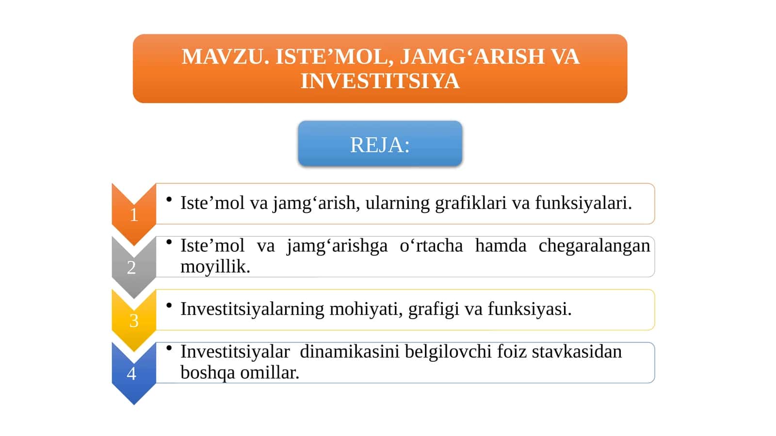 Iste’mol va jamg‘arish 1