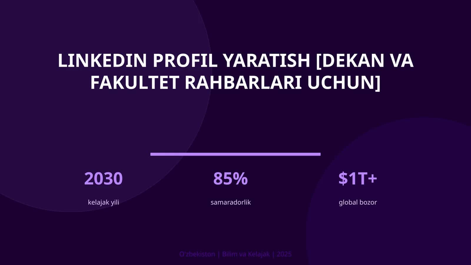LINKEDIN PROFIL YARATISH [DEKAN VA FAKULTET RAHBARLARI UCHUN] 1
