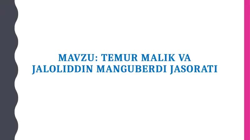 Temur Malik va Jaloliddin Manguberdi jasorati 1