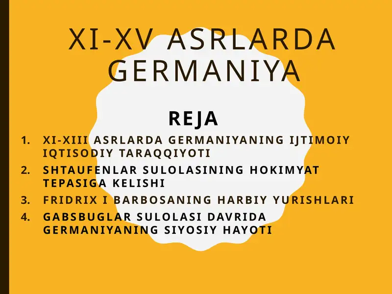 XI-XV ASRLARDA GERMANIYA 1