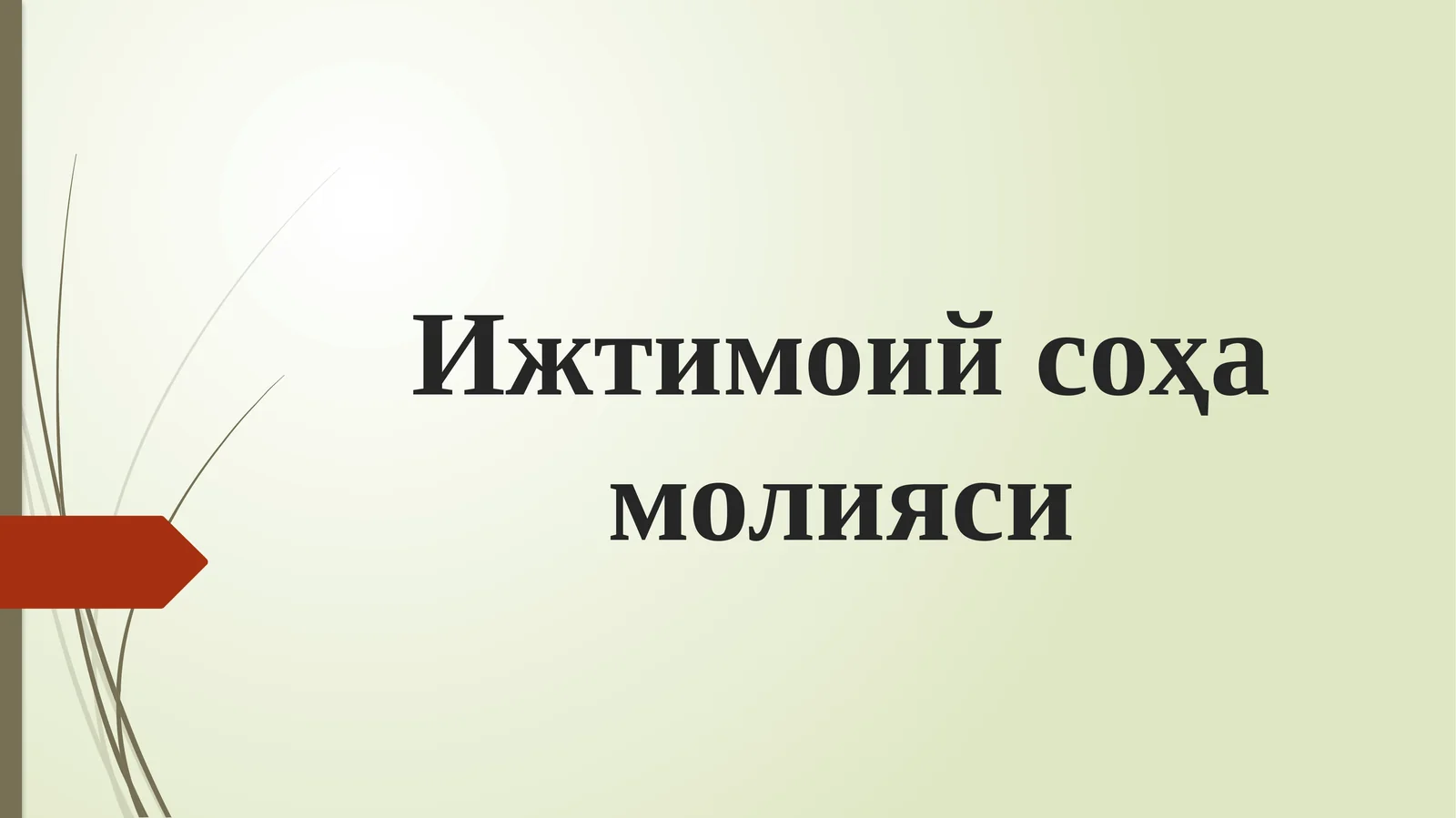 Ижтимоий соҳа молияси 1