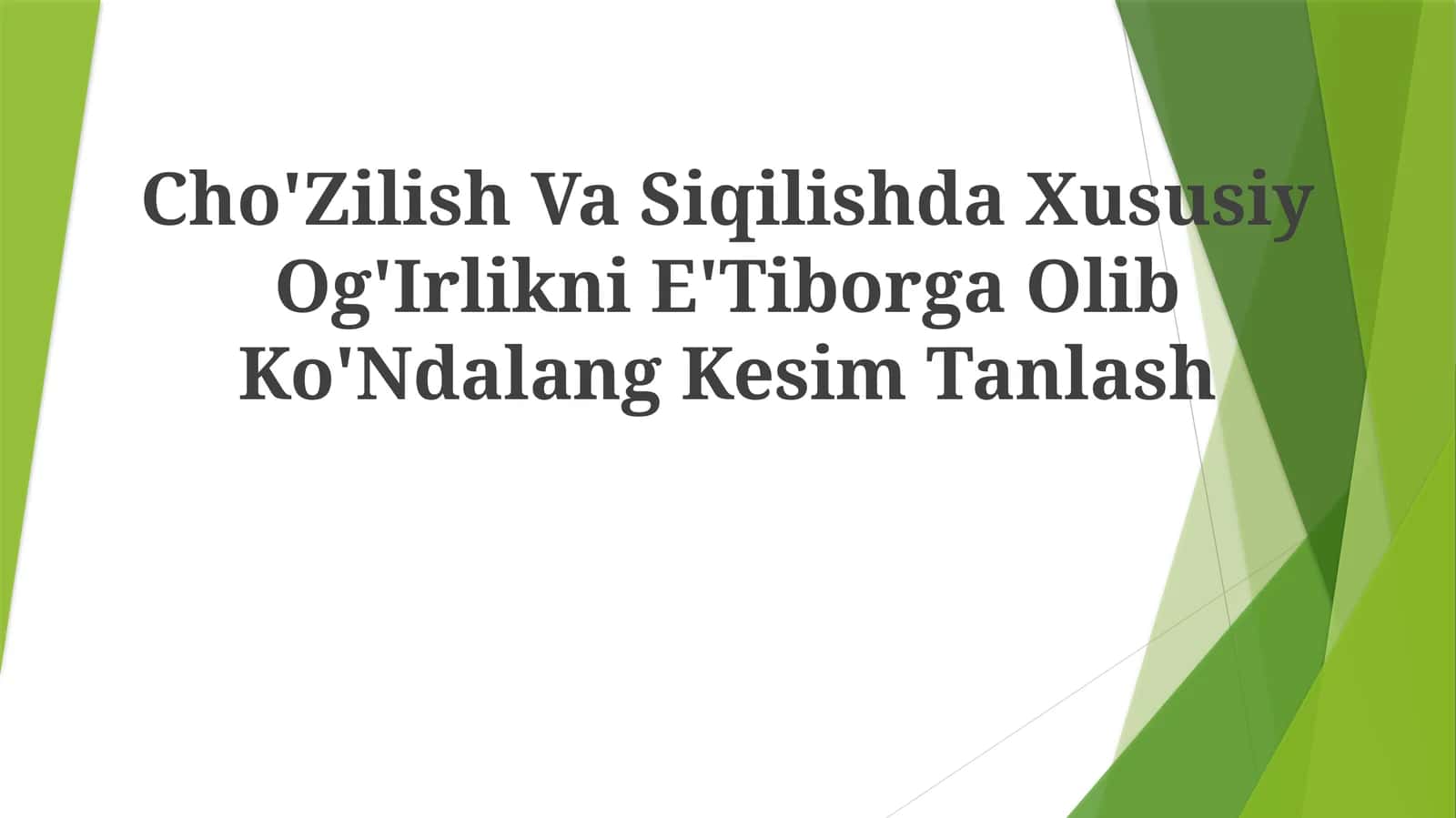 Cho'Zilish Va Siqilishda Xususiy Og'Irlikni E'Tiborga Olib Ko'Ndalang Kesim Tanlash 1