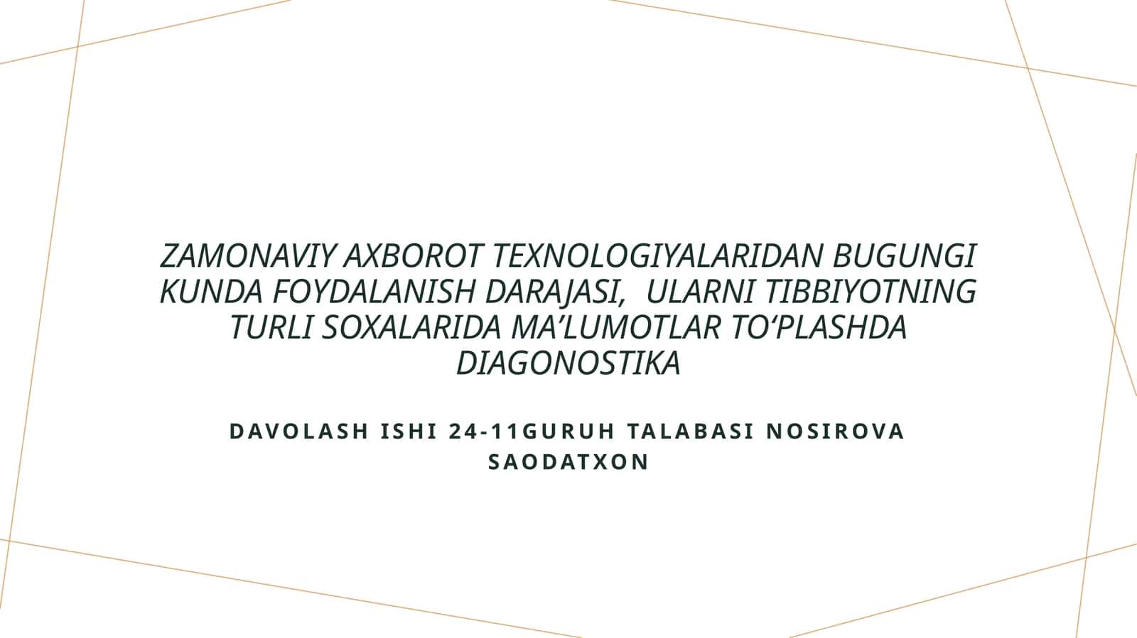 Zamonaviy Axborot Texnologiyalarining Tibbiyotda Rivojlanishi va Innovatsiyalari 1