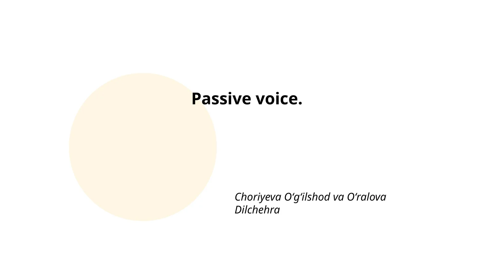 Passive voice 1