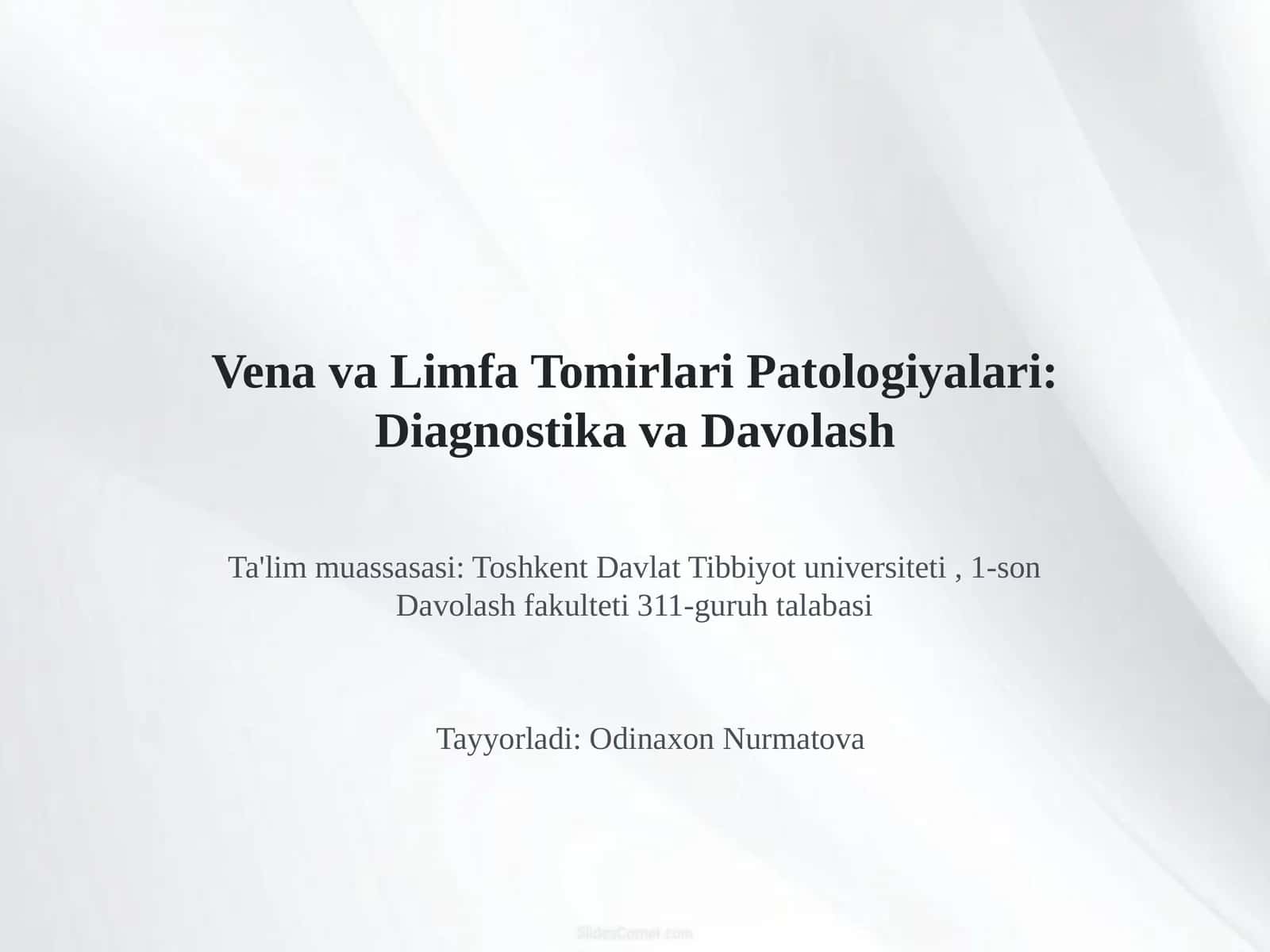 Vena va Limfa Tomirlari Patologiyalari: Diagnostika va Davolash 1
