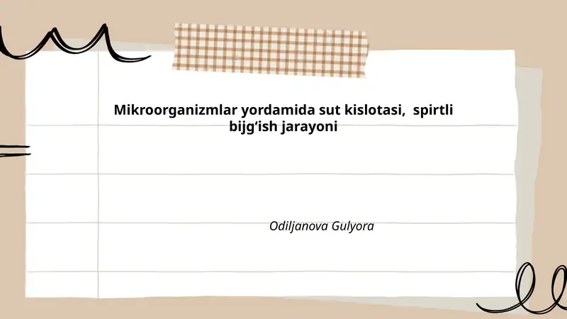 Sut kislotasi va spirtli bijgʻish 1