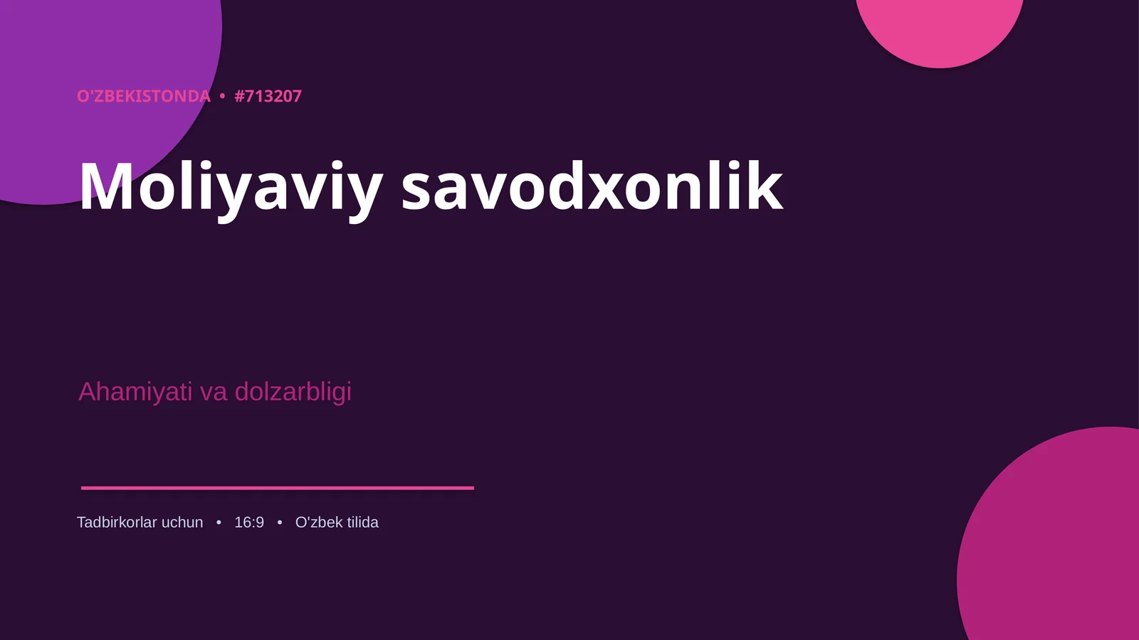 Moliyaviy savodxonlik 1