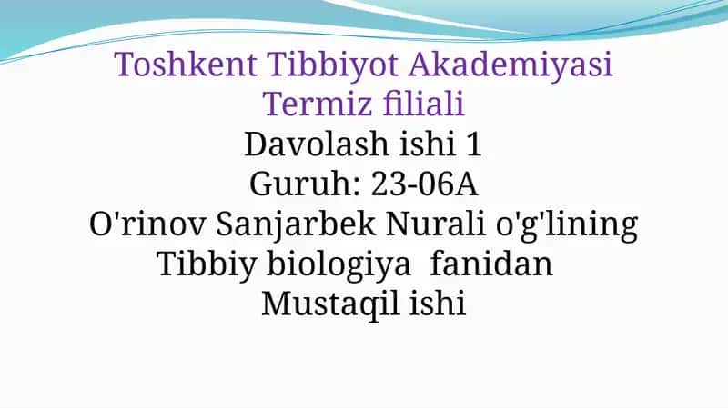 Tibbiy biologiya fanidan 1