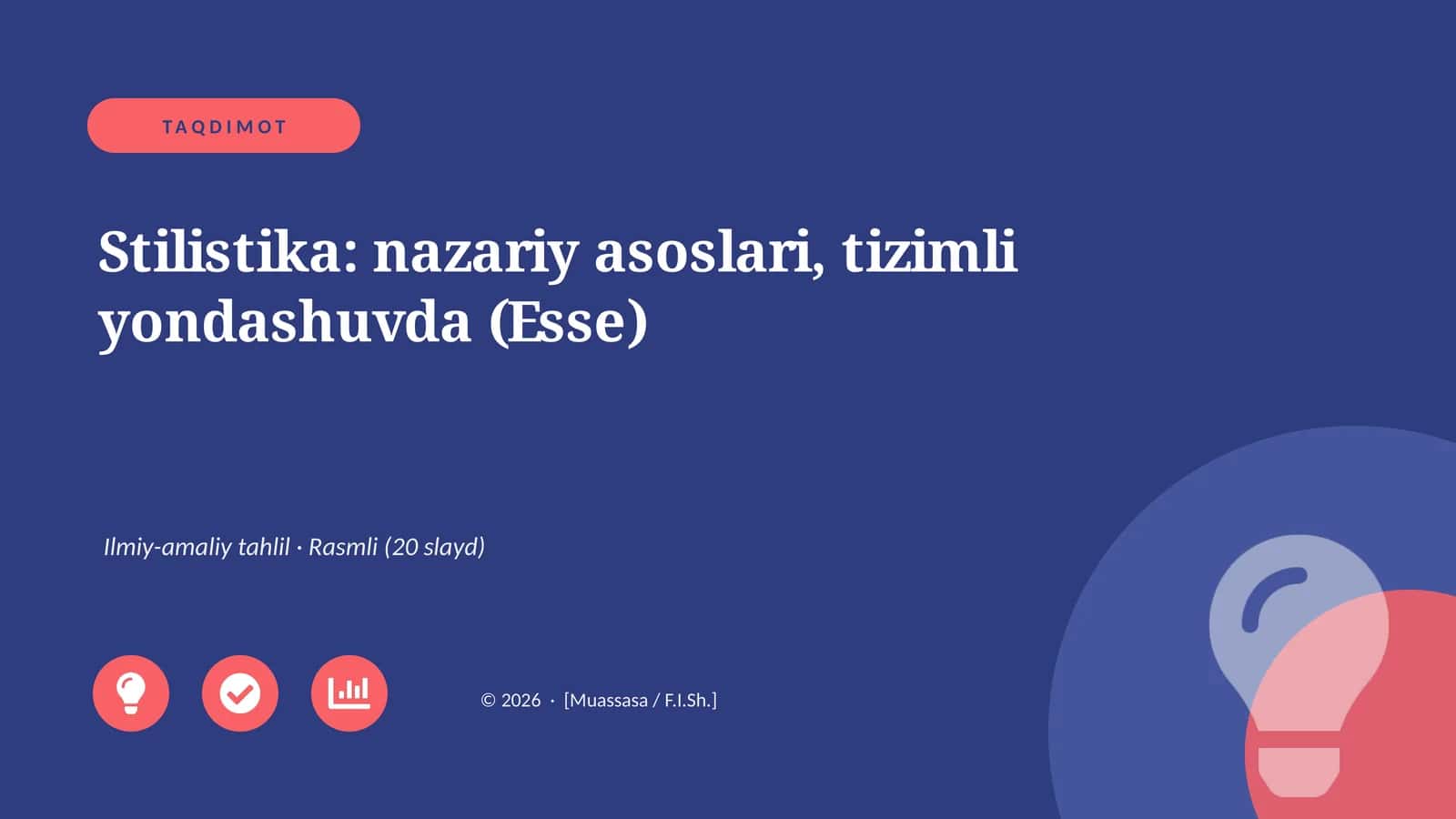 Stilistika: nazariy asoslari, tizimli yondashuvda (Esse) 1