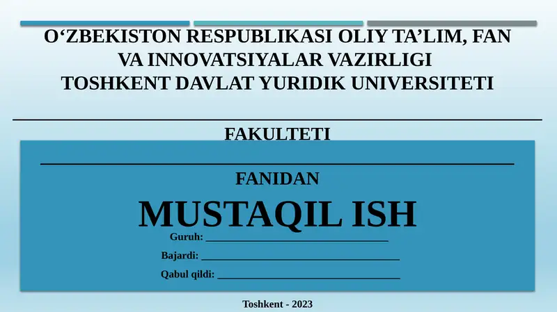 O‘zbekiston Respublikasi Prokuratura Organlarining Asosiy Vazifalari 1