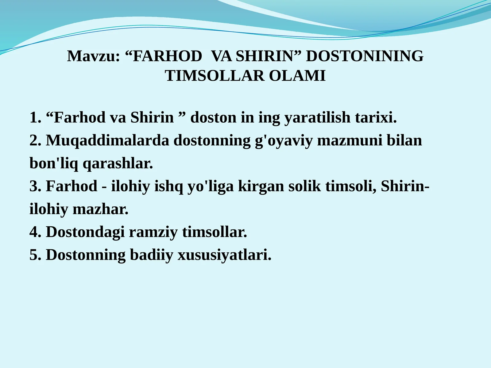 “FARHOD  VA SHIRIN” DOSTONINING TIMSOLLAR OLAMI 1