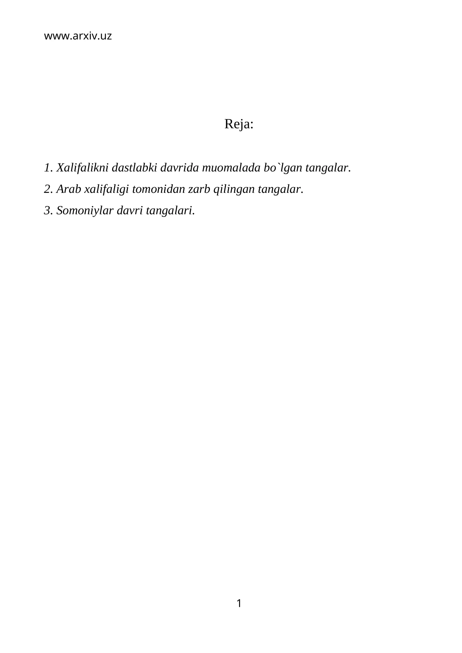 Tangalar Tarixi 1