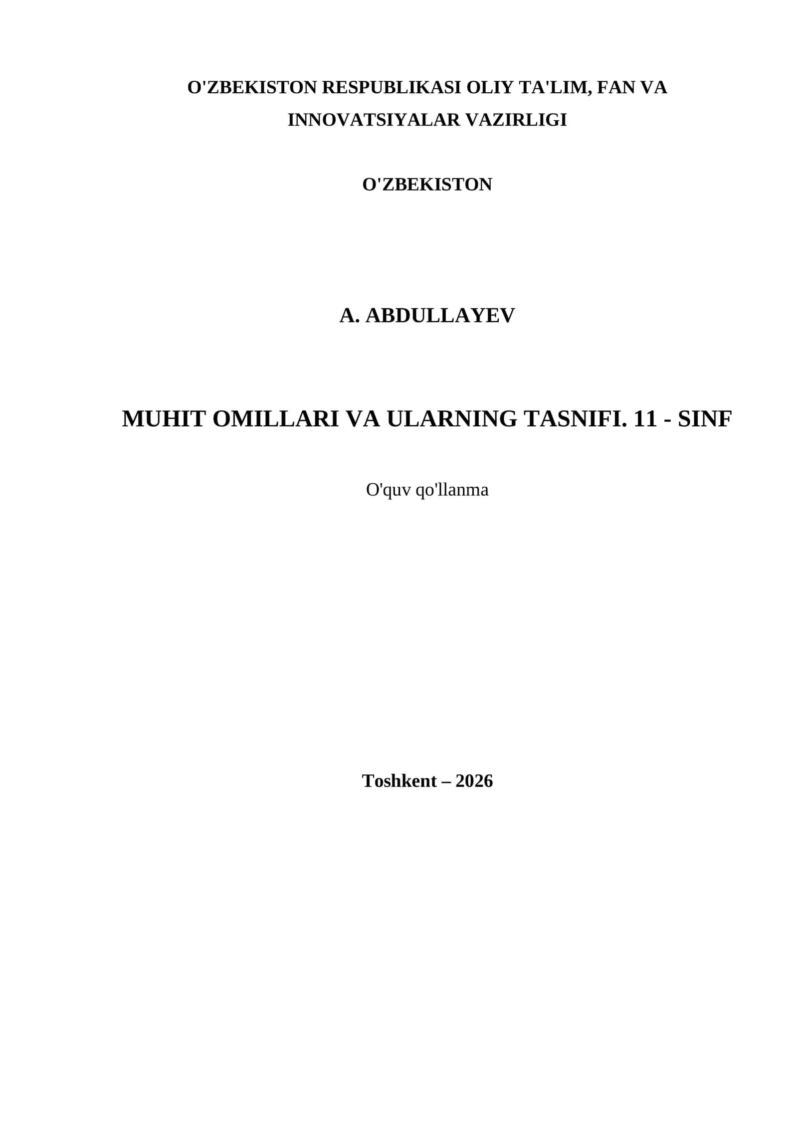 MUHIT OMILLARI VA ULARNING TASNIFI. 11 - SINF 1