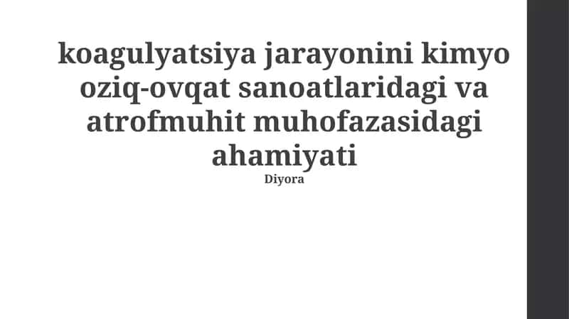 Koagulyatsiya jarayonlari 1
