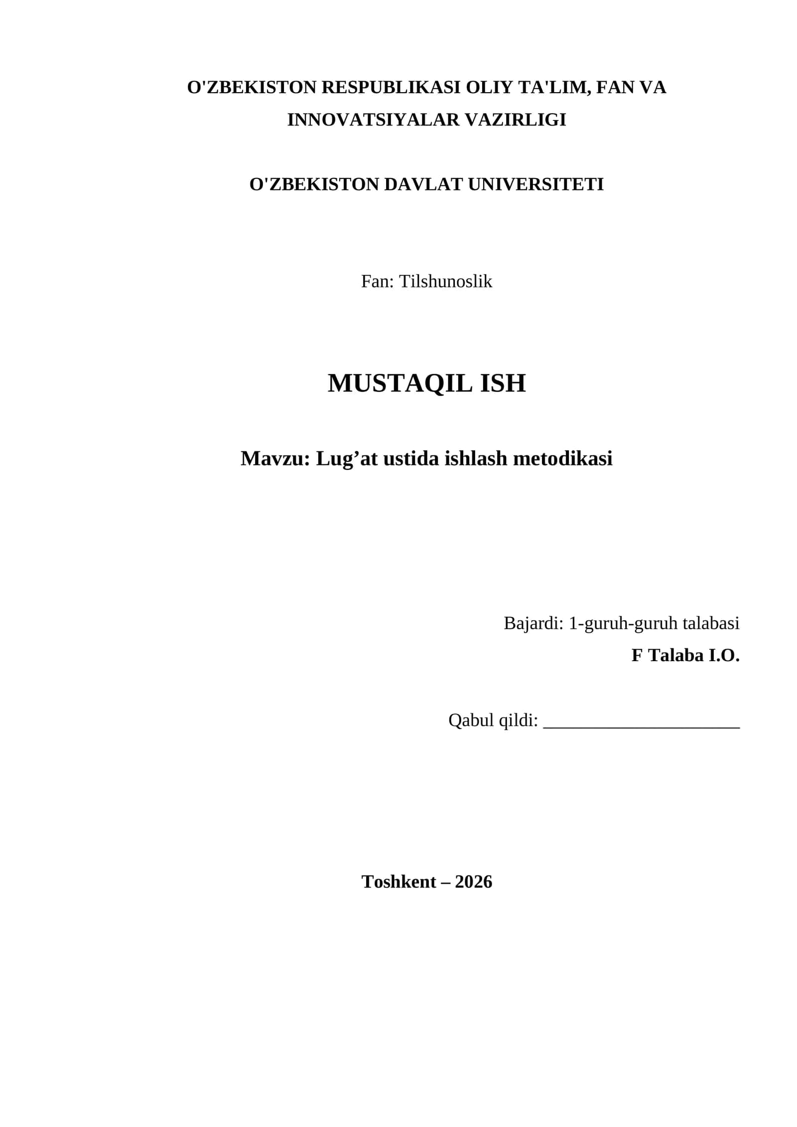 Lug’at ustida ishlash metodikasi 1
