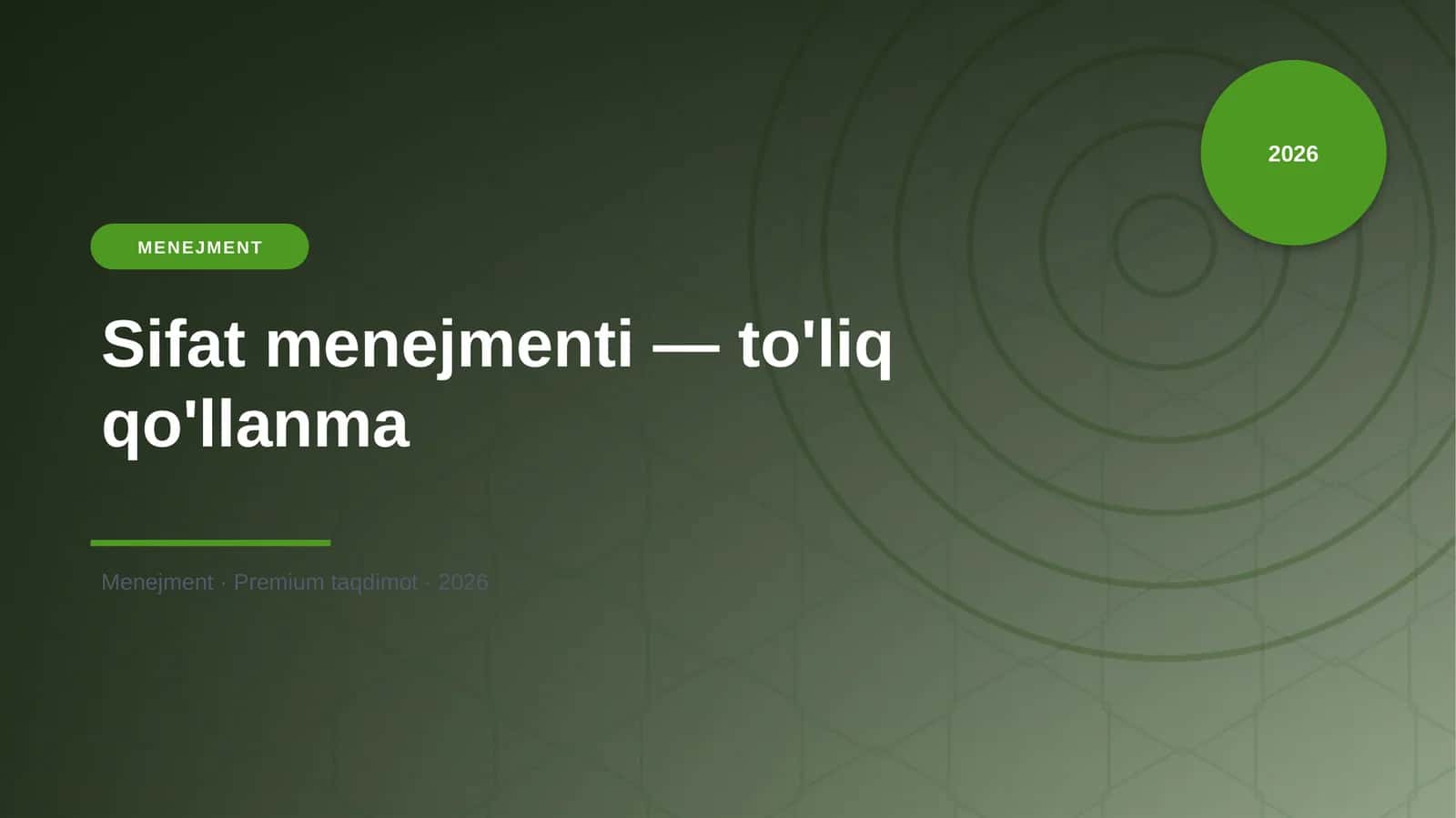 Sifat menejmenti — to'liq qo'llanma 1