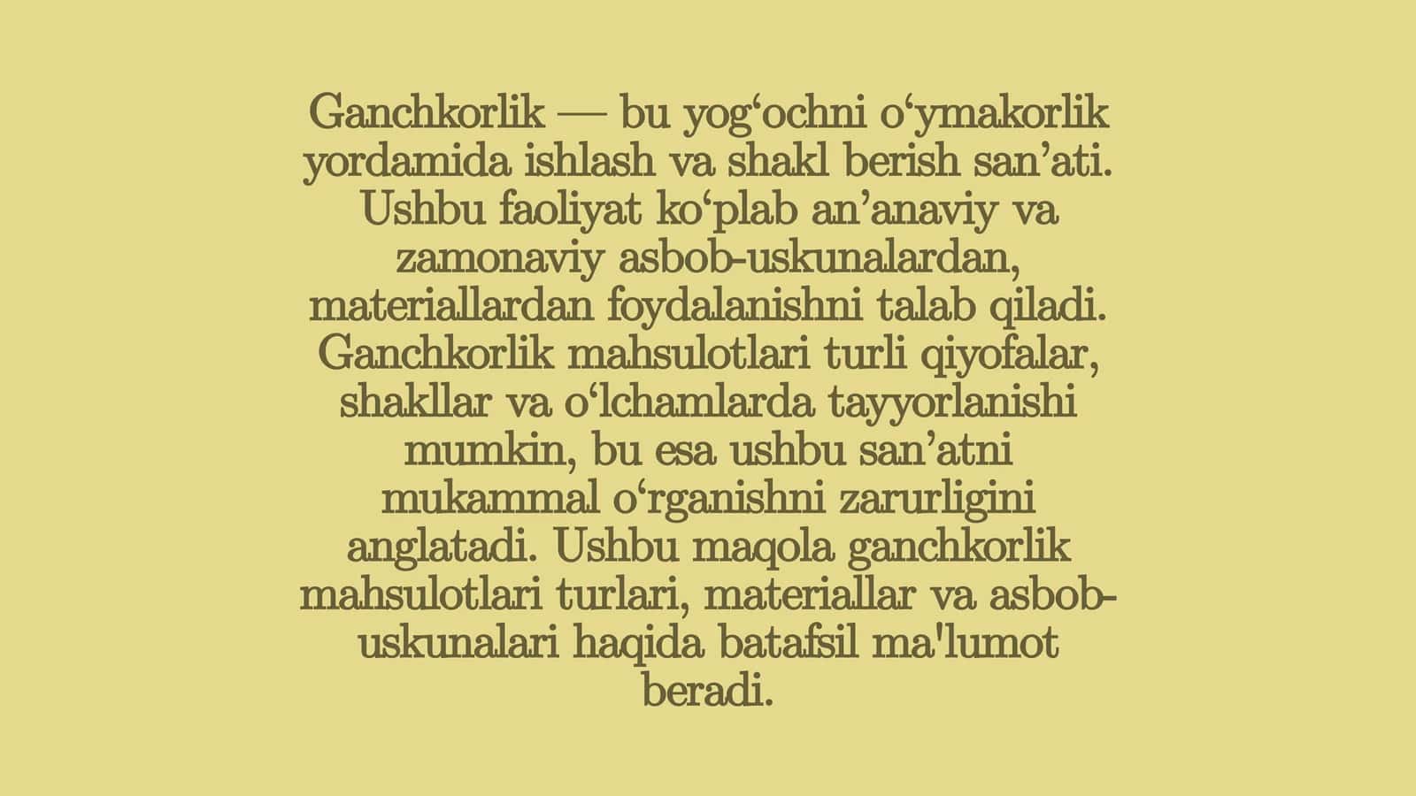 Ganchkorlik mahsulotlari 1