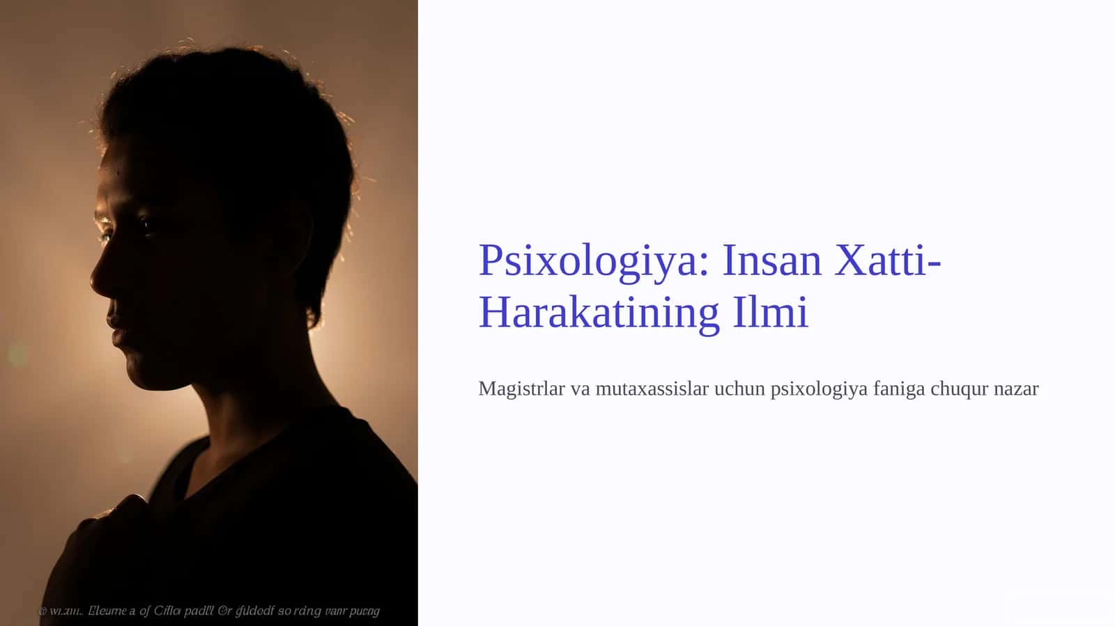 Insan Xatti-Harakatining Ilmi 1