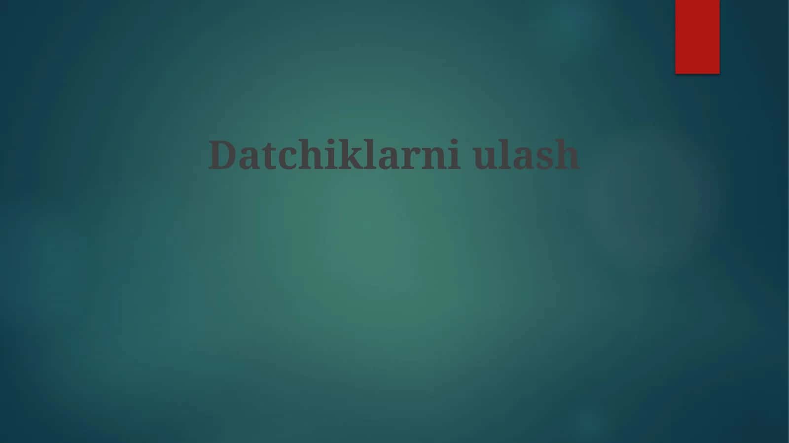 Datchiklarni ulash 1