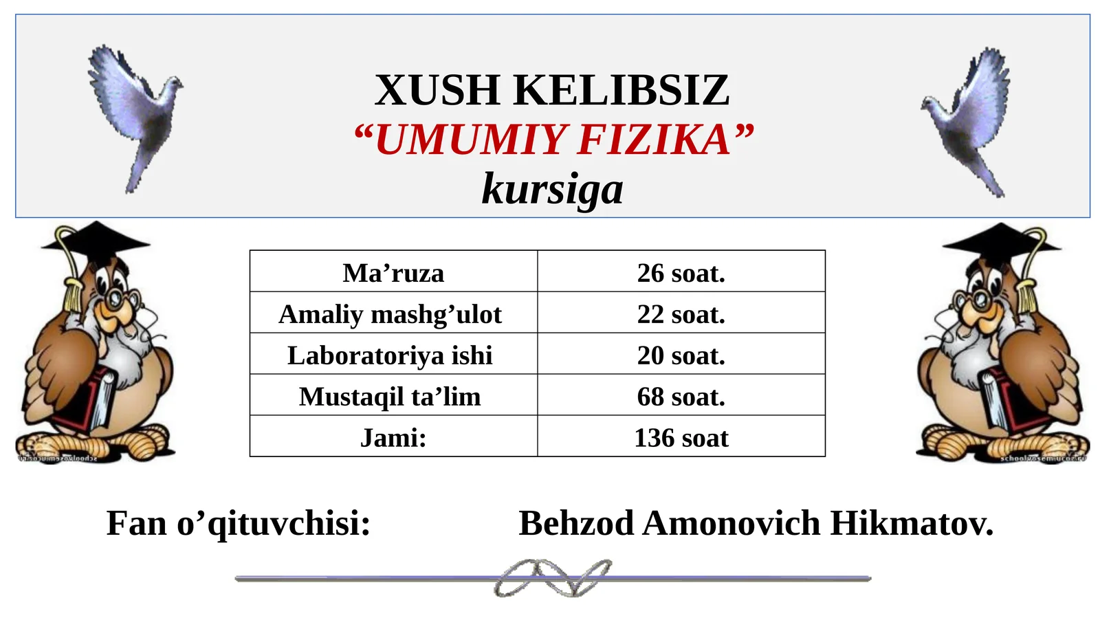 UMUMIY FIZIKA kursiga 1