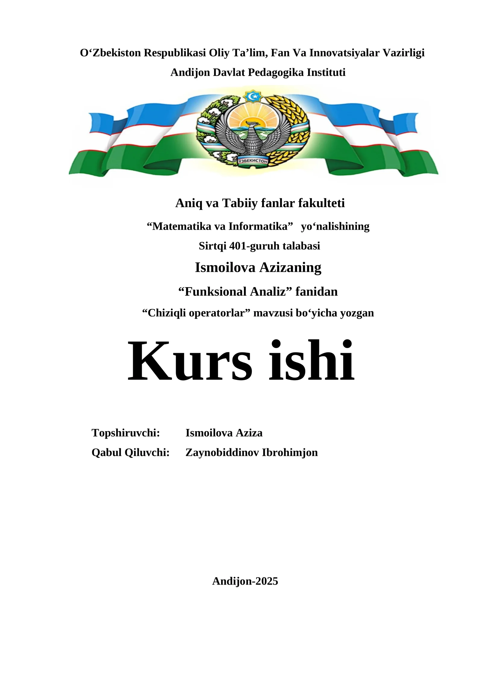 Chiziqli operatorlar 1