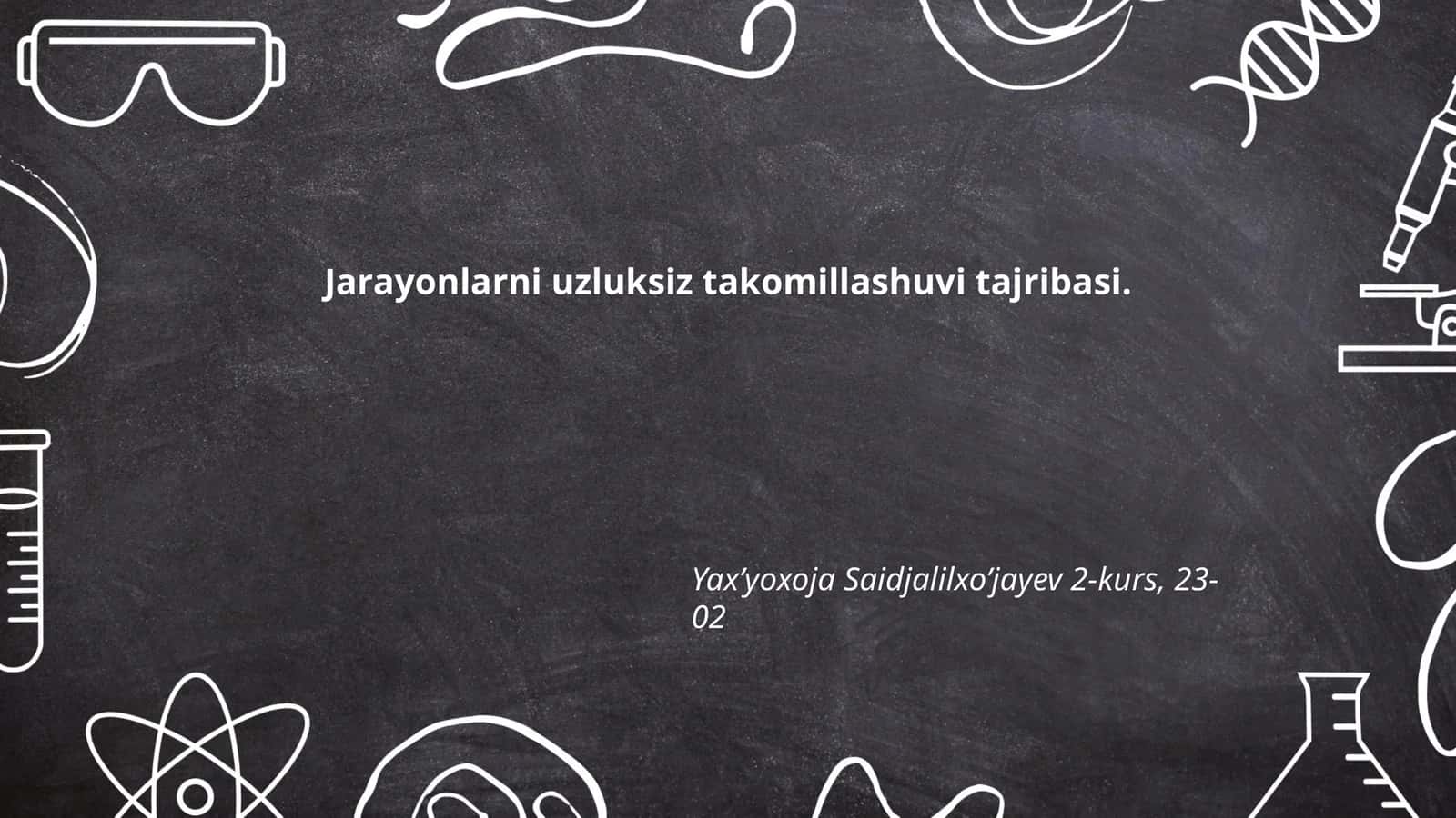 Jаrаyonlаrni uzluksiz tаkоmillаshuvi tаjribаsi 1