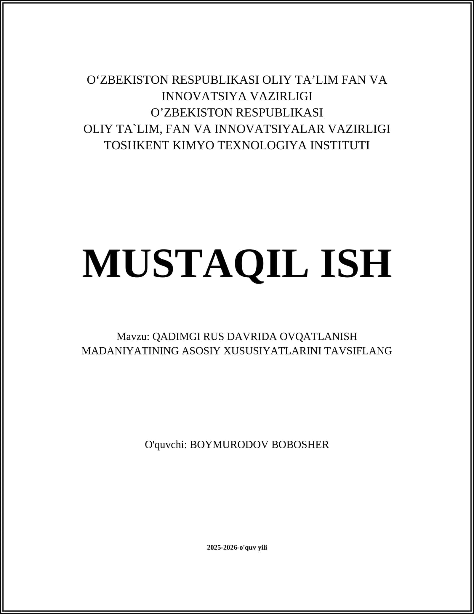 QADIMGI RUS DAVRIDA OVQATLANISH MADANIYATINING ASOSIY XUSUSIYATLARINI TAVSIFLANG 1