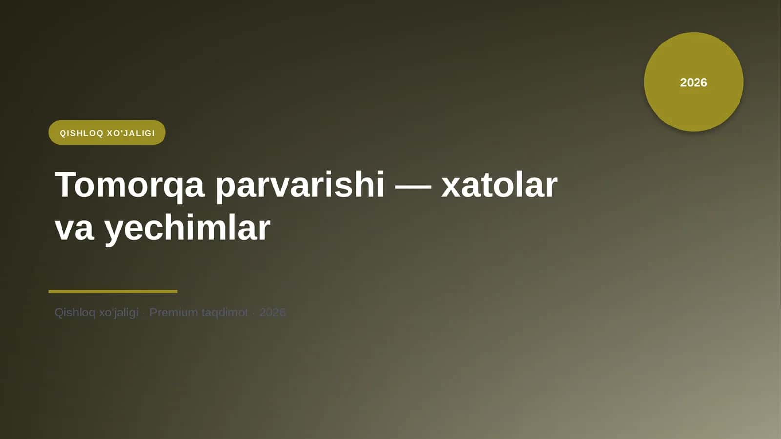 Tomorqa parvarishi — xatolar va yechimlar 1