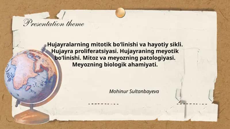 Hujayralarning Mitotik va Meyotik Bo'linishi 1