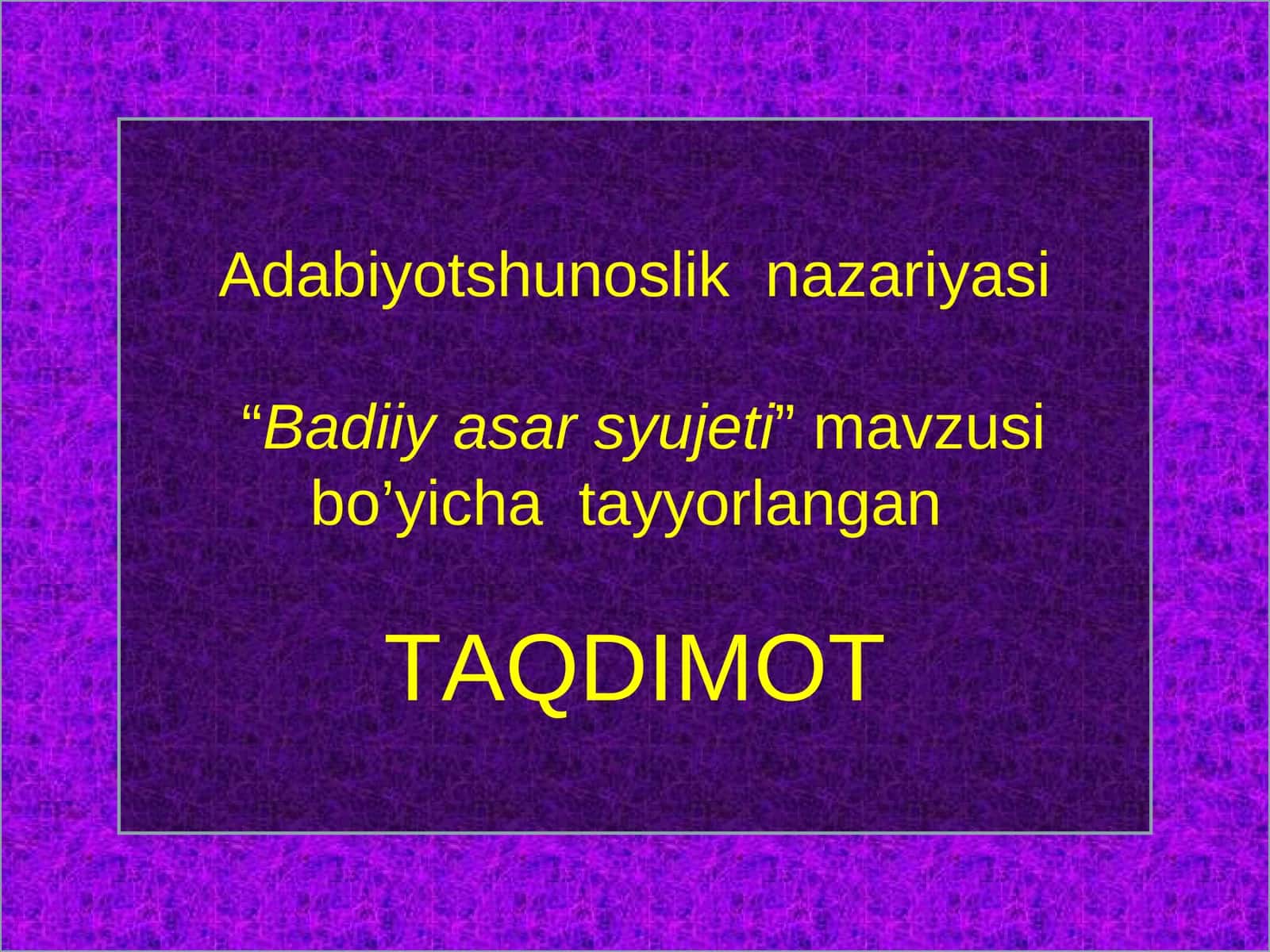 Adabiyotshunoslik nazariyasi 1