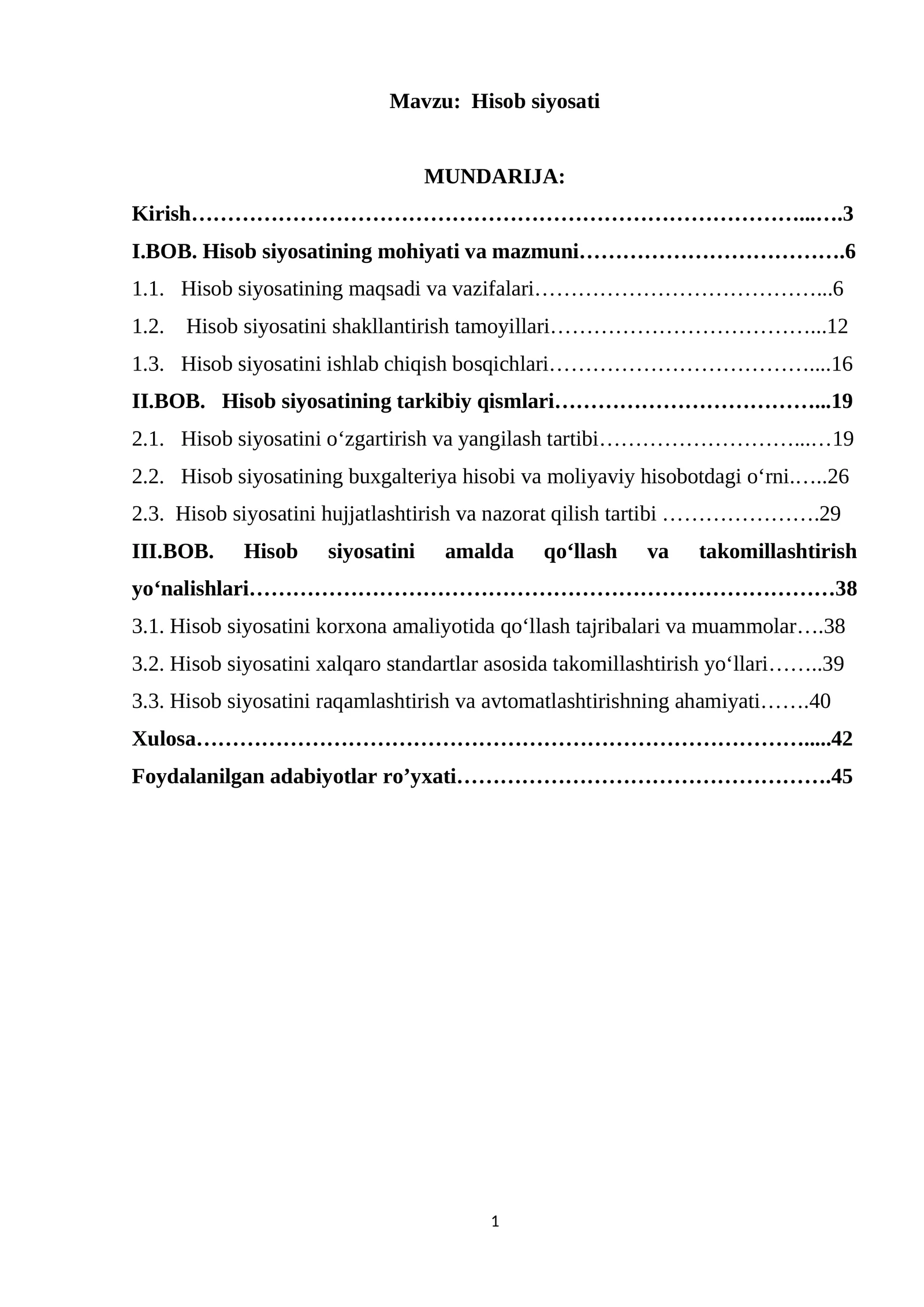 Hisob siyosati 1