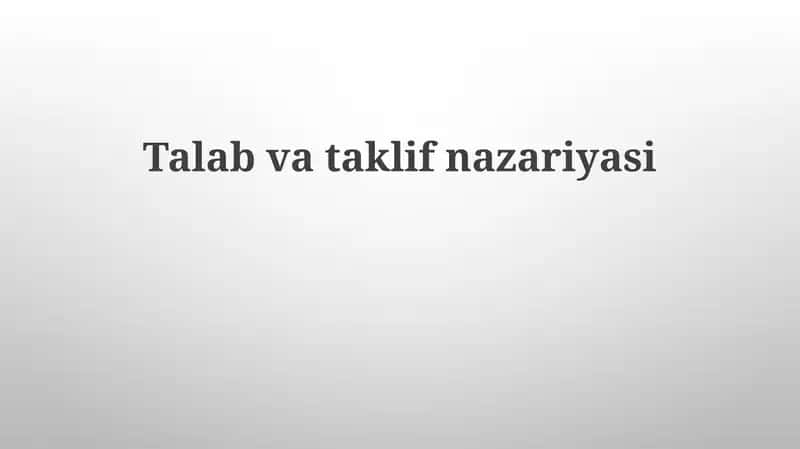Talabvataklifnazariyasi 1