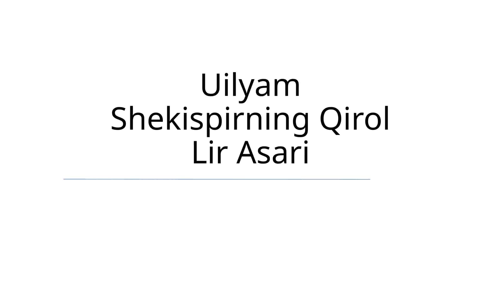 Qirol Lir Asari 1