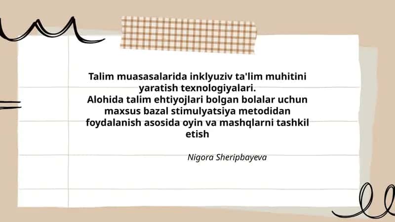 Talim muasasalarida inklyuziv ta'lim muhitini yaratish texnologiyalari 1