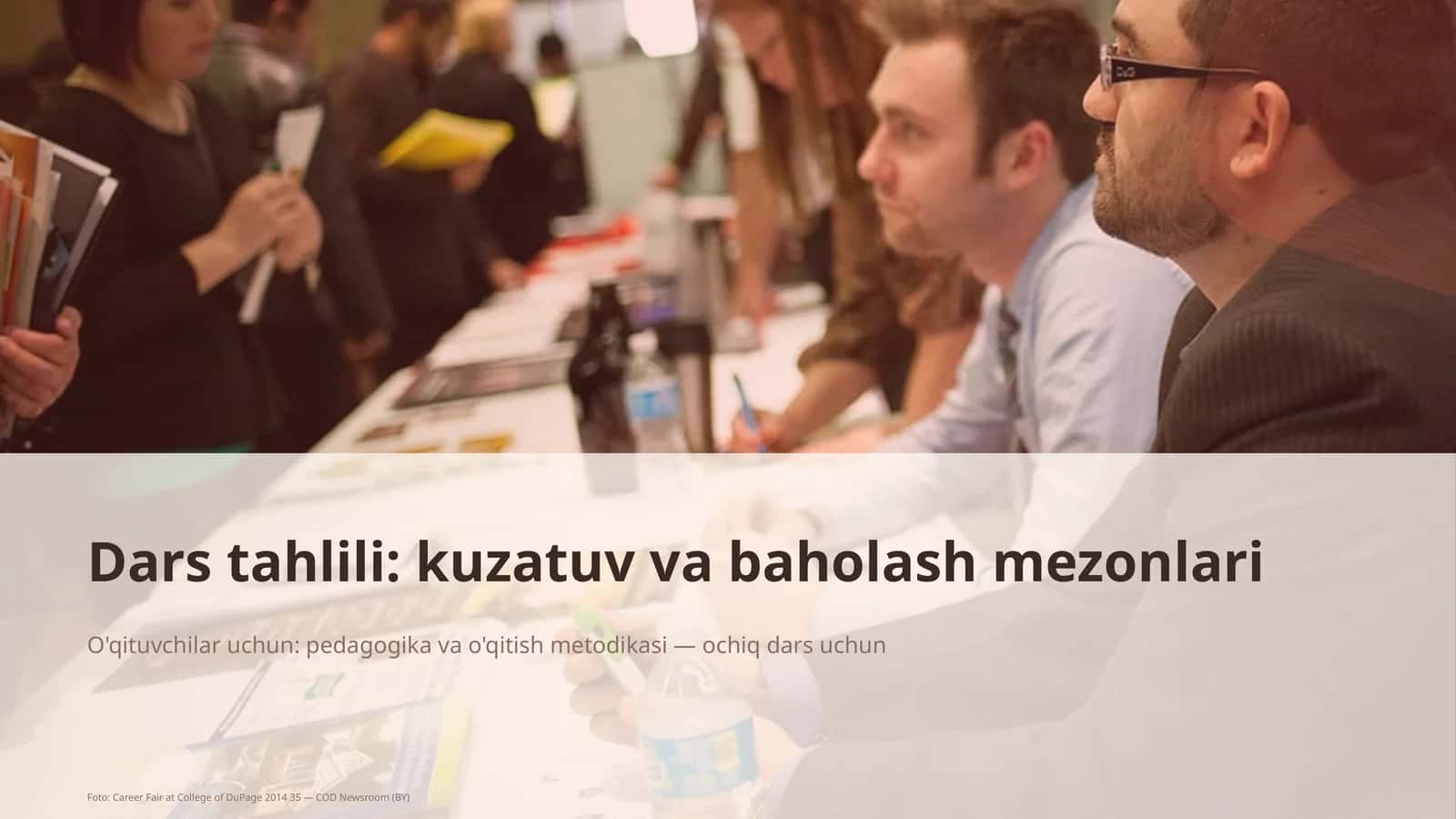 Dars tahlili: kuzatuv va baholash mezonlari 1