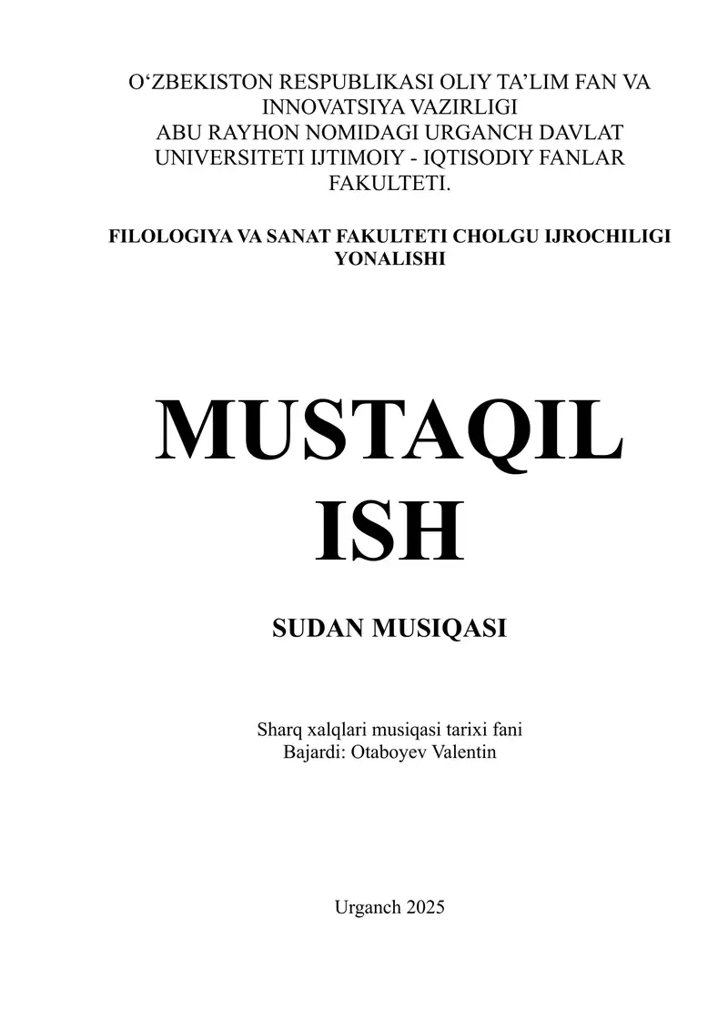 Sudan Musiqasi 1