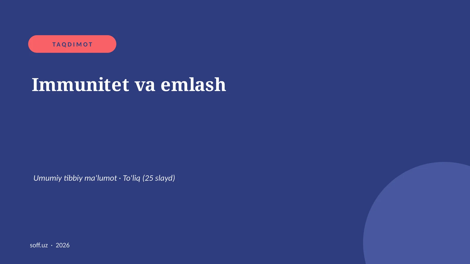 Immunitet va emlash 1