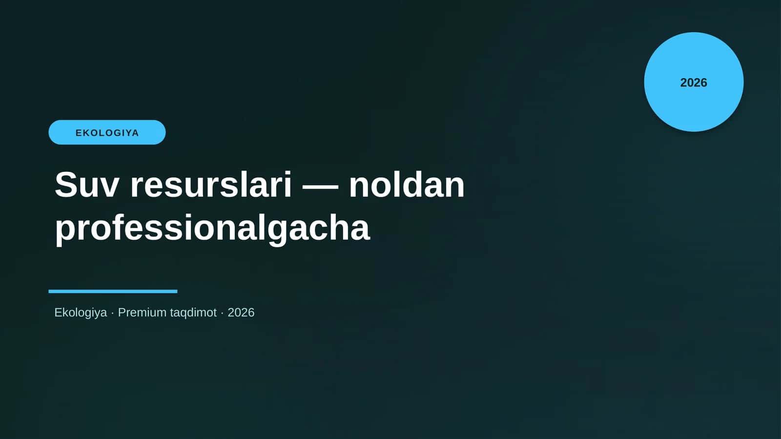 Suv resurslari — noldan professionalgacha 1
