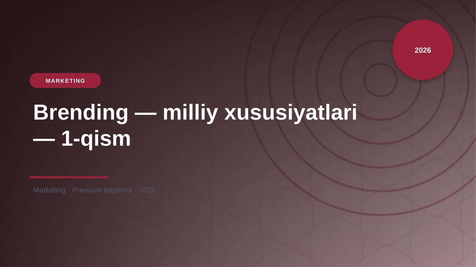 Brending — milliy xususiyatlari — 1-qism 1