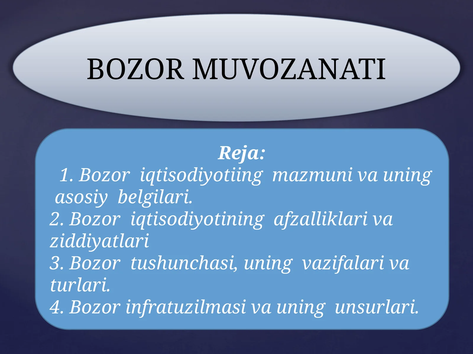 BOZOR MUVOZANATI 1